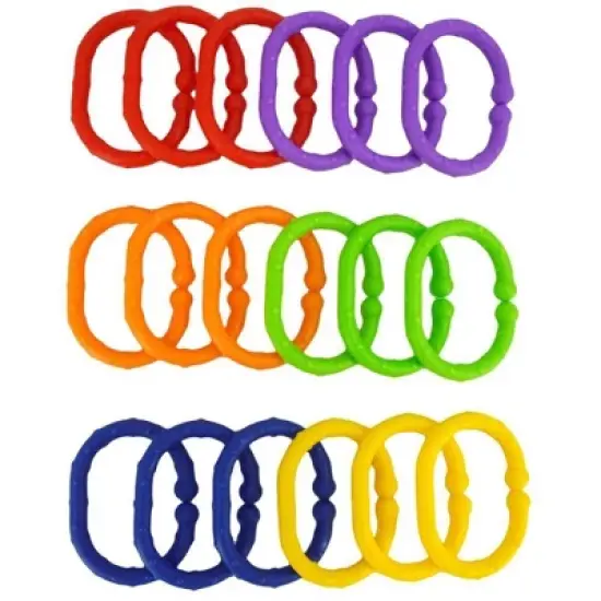 Lulyboo Travel Accessory Link Baby Rings Toy - Rainbow Colors image {5}