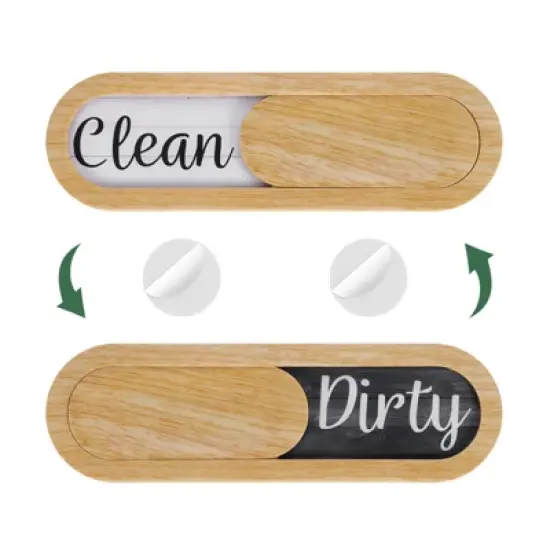 Unique Bargains Kitchen Hotel Indicating Clean Dirty Sign Wood Oval Dishwasher Magnet image {6}