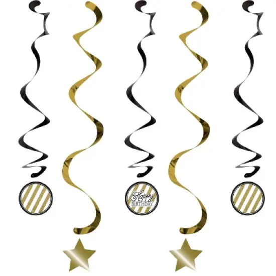 80th Birthday Party Decorations Kit Black/Gold image {2}