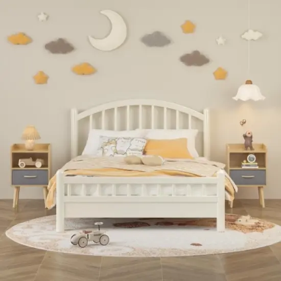 TiramisuBest Modern Night Stand Storage Cabinet with White for Nightstands image {7}