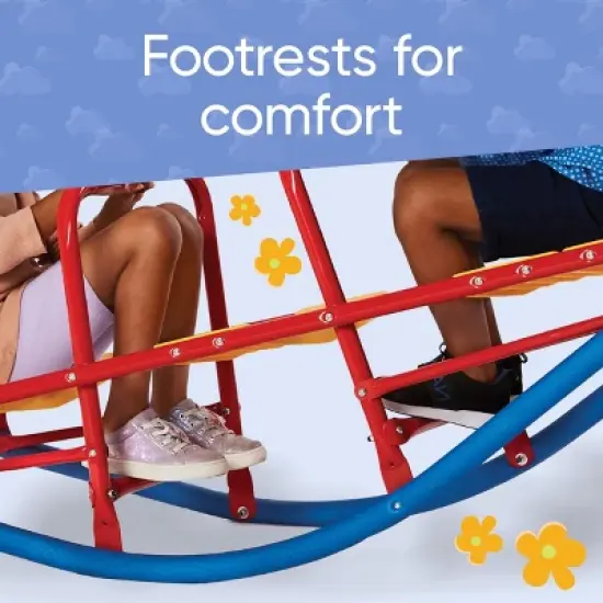 Hearthsong Weather-Resistant Metal Rocking Seesaw for Kids with Protective Foam Rockers image {3}