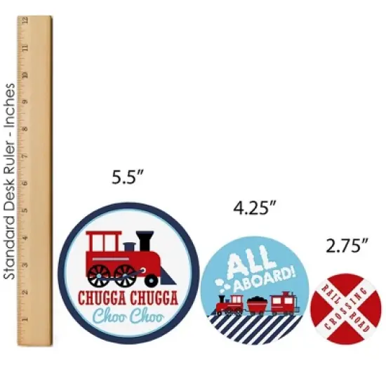 Big Dot of Happiness Railroad Party Crossing - Steam Train Birthday Party or Baby Shower Decor and Confetti - Terrific Table Centerpiece Kit - 30 Ct image {6}