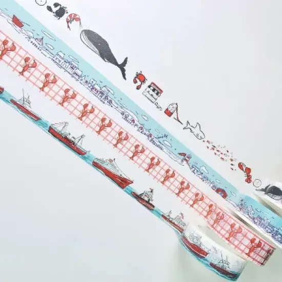 Salty Life Everyday Beach/Nautical Masking Tape by Ramus & Co - 4ct Rolls, Assorted image {1}