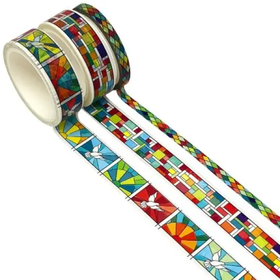Wrapables Geometric Washi Masking Tape Set (3 Rolls) image {1}