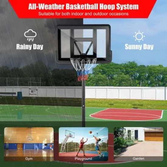 Costway Portable Basketball Hoop Stand Adjustable Height W/Shatterproof Backboard Wheels image {7}