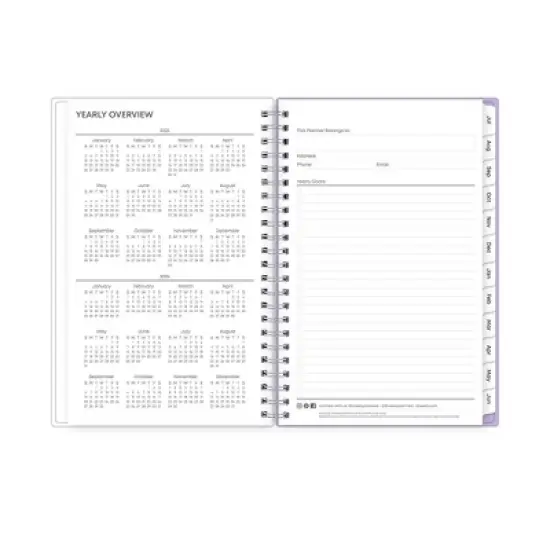 Blue Sky 5"x8" 2025-2026 Weekly/Monthly Wirebound Planner Printed Purple Block image {6}