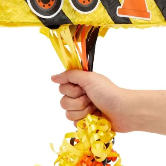 Blue Panda Number 2 Pull String Pinata for Construction Birthday Party Supplies, Decorations, Small, 16.5 x 12 x 3 In image {2}