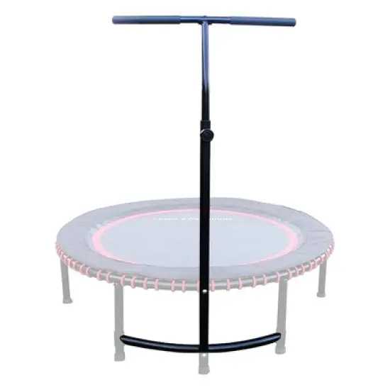 LEAPS & REBOUNDS 40" Adjustable Stability Bar Attachment with 40" Mini Fitness Trampoline and Home Gym Rebounder for Cardio Exercises, Blue image {1}
