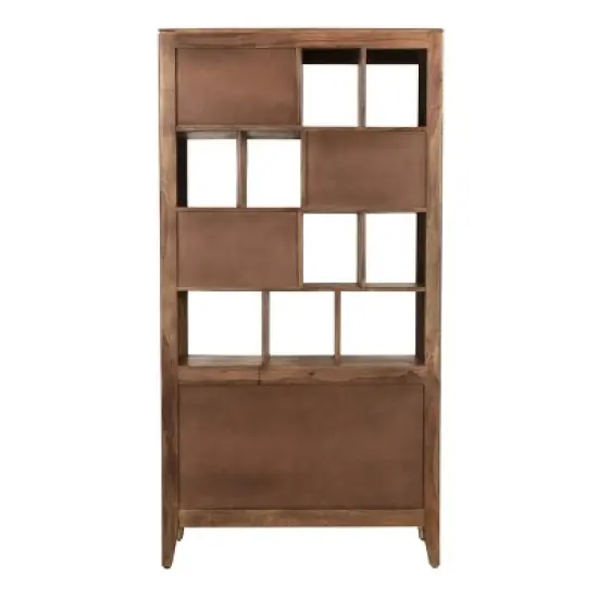 75" Nancy 5 Door Bookcase Natural Brown - Treasure Trove Accents image {4}