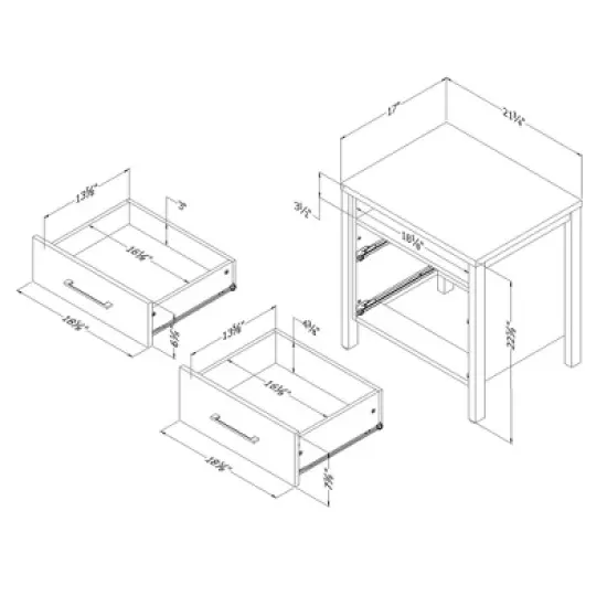 Gravity 2 Drawer Nightstand - South Shore image {8}