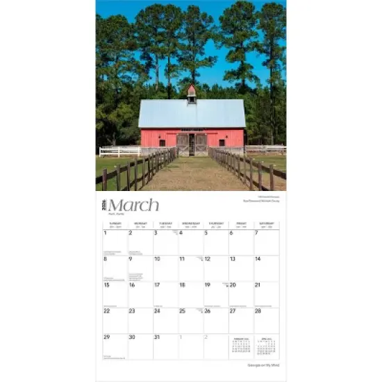 BrownTrout Georgia on My Mind 2026 12"x24" Hanging Square Wall Calendar Plastic-Free image {2}
