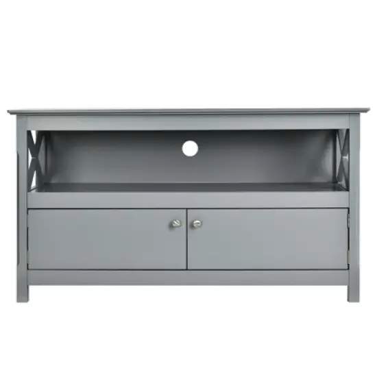Costway Free Standing TV Cabinet Wooden Console TV Media Entertainment image {8}