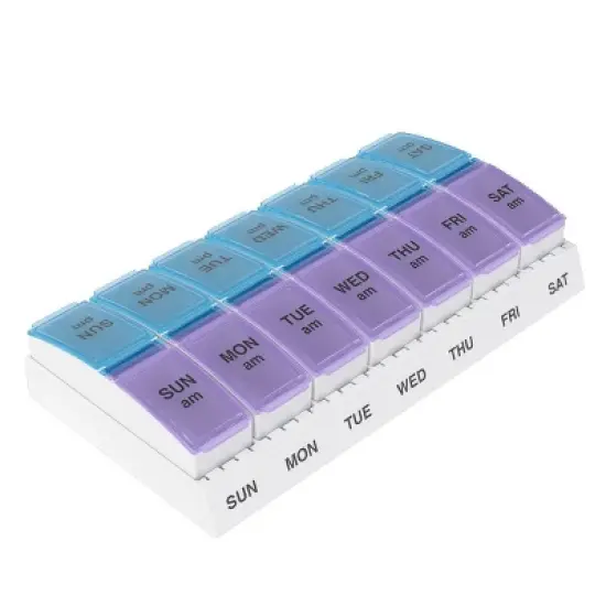 Ezy Dose Weekly AM/PM Pop Out Compartments Pill Organizer image {5}