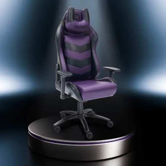 Ergonomic High Back Racer Style Video Gaming Chair Purple/Black - Techni Sport image {16}