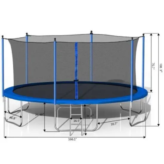 BestParts 14FT Outdoor Trampoline with Safety Net & Ladder &ndash; Heavy-Duty Jump Mat & Spring Cover image {4}