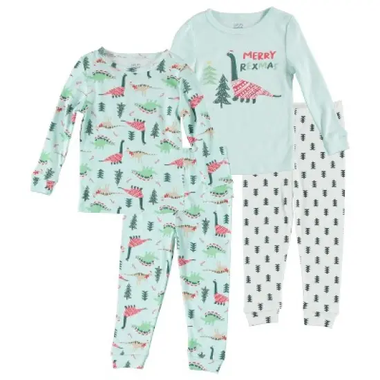 Chick Pea Baby Girl Toddler and Infant Pajama Long and Short Sleeve Matching combos 4 PC Set image {11}
