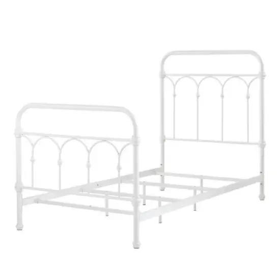 Twin Caledonia Metal Bed Antique White - Inspire Q image {4}