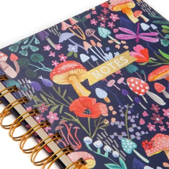 Blank Journal 6"x8" Hard Cover Mushrooms Navy - greenroom: Spiral Binding, Lined Paper, 320 Pages, Adult Stationery image {4}