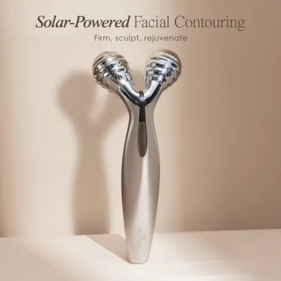 VORA Microcurrent Facial Roller by Project E Beauty | 3D Face & Body Massager | Instant Face Lift & V-Shape | Anti-Aging &Tightening | Solar Powered image {8}