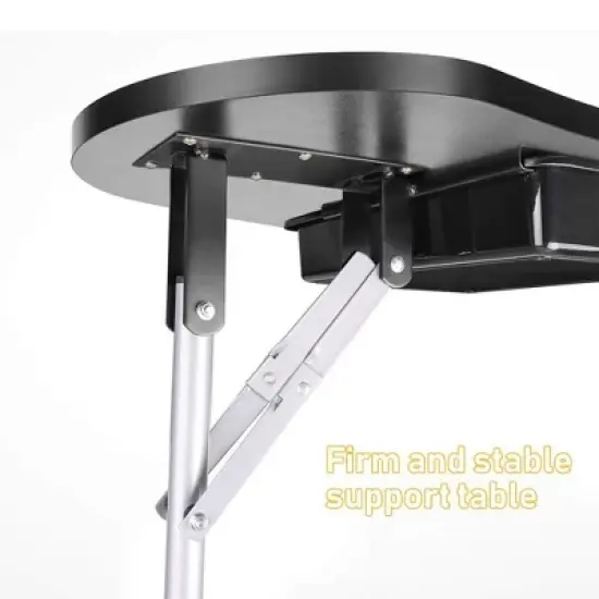 LEIBOU Professional 36 Inch Foldable Manicure Nail Technician Table with Removable Wrist Rest Cushion, Drawer, and Carrying Bag, Black image {1}