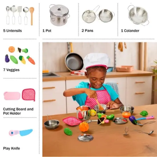 Toy Time 23-Piece Play Kitchen Accessories & Chef Set image {6}