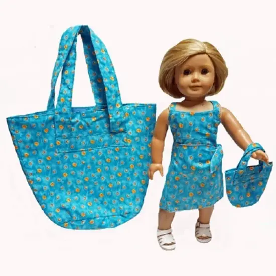 Doll Clothes Superstore Wrap style Skirt, Top, Tote Bag Fits 18 Inch Girl Dolls And Comes With Matching Bag For Girl image {1}