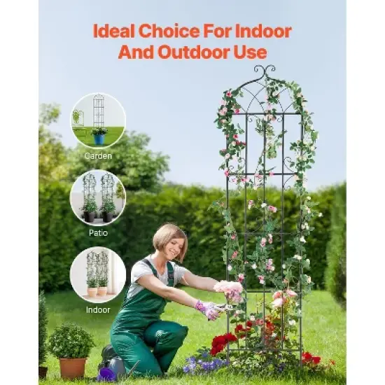 VEVOR Garden Trellis for Climbing Plants, 87 x 20 in, 4 Packs Rustproof Metal Garden Flower Trellis, Outdoor Climbing Rose Trellis Cucumbers Support image {6}