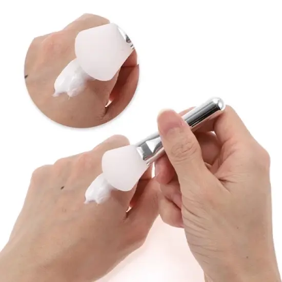 Unique Bargains Portable Facial Mask Brush Silver Tone 1 Pc image {2}