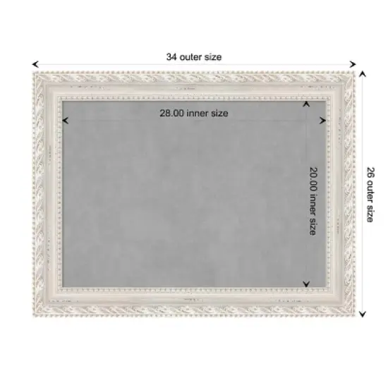 34"x26" Opera Framed Magnetic Board Off-White - Amanti Art: Real Wood, Steel, Wall Mount, Home & Office Decor image {9}