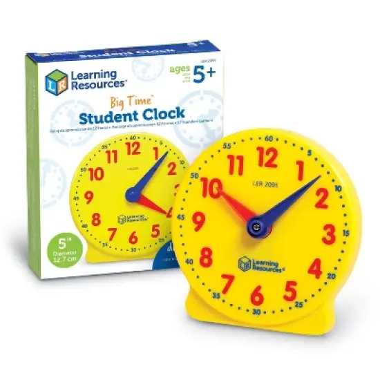Learning Resources Big Time Student Clock Teaching and Demonstration Clock 12 Hour Ages 5plus: Plastic, Kindergarten Teaching Aid image {8}