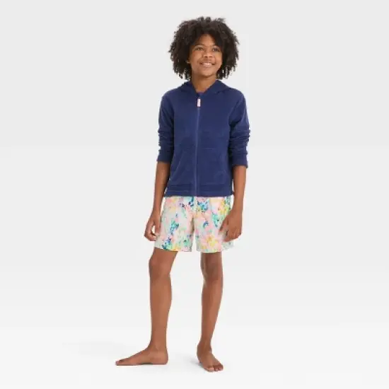 Boys' Solid Zip-Up Cover Up Top - Cat & Jack&trade; Blue image {2}