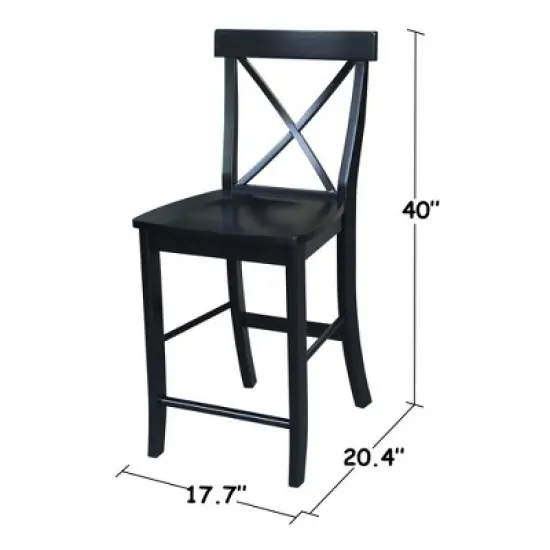 24" Martha X Back Counter Height Barstool - International Concepts image {6}
