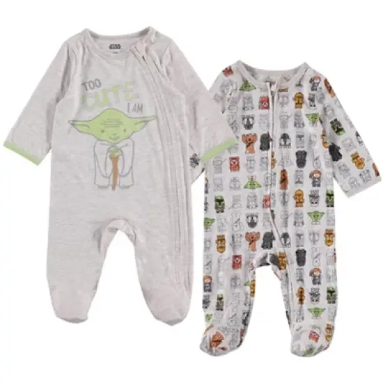 Star Wars Chewbacca R2- D2 Darth Vader Stormtrooper Baby 2 Pack Zip Up Long Sleeve Sleep N' Play Coveralls Newborn to Infant image {12}