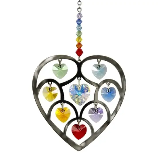 Woodstock Wind Chimes Woodstock Rainbow Makers Collection, Heart of Hearts, 4.5'' Chakra Crystal Suncatcher HHCH image {2}