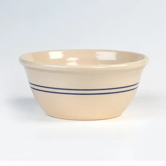 Martinez Pottery 12" Heritage Blue Stripe Stoneware Mixing Bowl image {5}