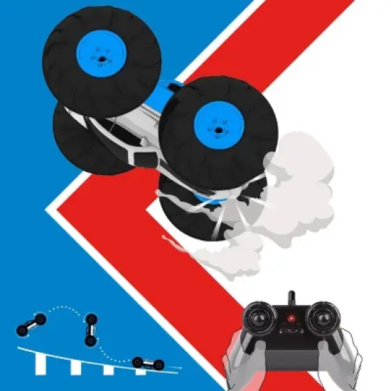 Sharper Image RC Race Car Flip Stunt Rally Vehicle - Blue image {2}