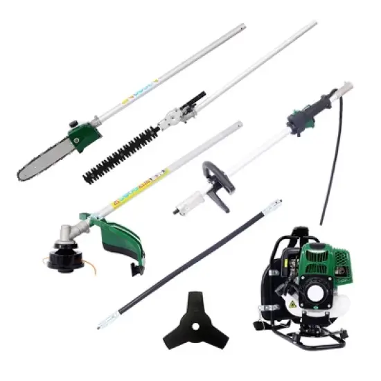 4 In 1 Multi Functional 31CC Trimming Tools With String Trimmer Brush Cutter Hedge Trimmer Hard Shaft Pole Saw Power Head Flexible Shaft image {4}