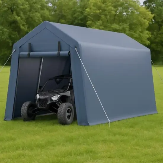 GustoWave Outdoor Storage Shelter Shed Carport, Waterproof Portable Garage image {6}