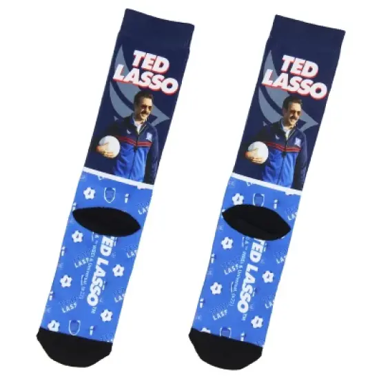 Ted Lasso Original Series Team Lasso Believe Sublimated Mid-Calf Crew Socks Multicoloured image {1}
