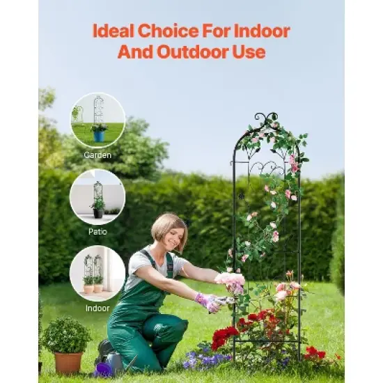 VEVOR Garden Trellis for Climbing Plants, 60 x 15 in, 2 Packs Rustproof Metal Garden Flower Trellis, Outdoor Climbing Rose Trellis Cucumbers Support image {6}