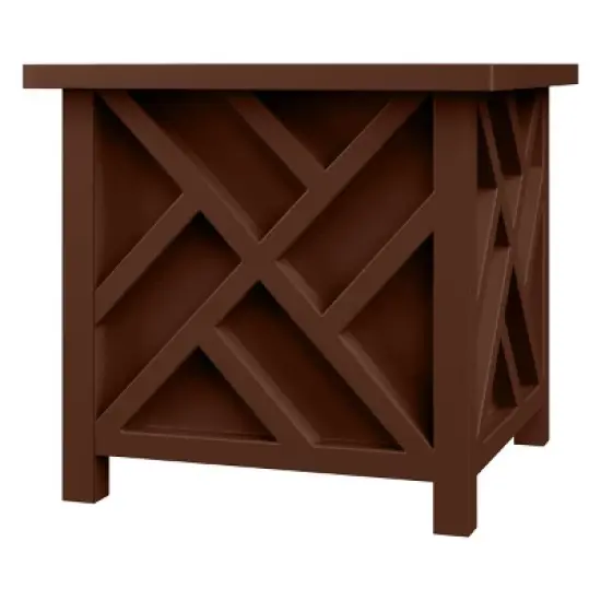 15.5-inch Lattice Design Planter Box - Decorative Outdoor Flower or Plant Pot - Front Porch, Patio, and Garden Decor by Pure Garden image {7}