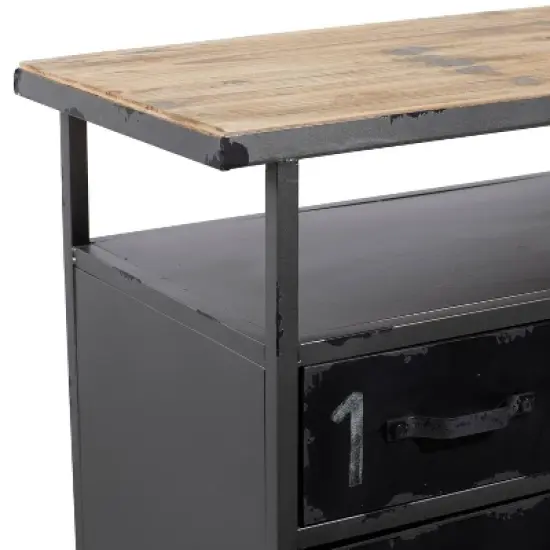 Industrial Wood Buffet Gray - Olivia & May image {3}