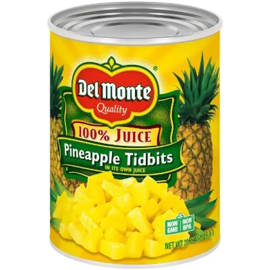 Del Monte Pineapple Tidbits in 100% Juice 20oz image {2}