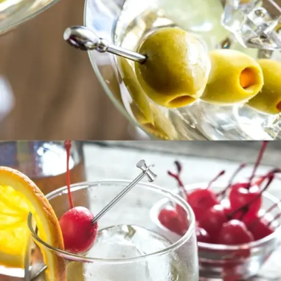 Unique Bargains Stainless Steel Reusable Drink Appetizer Cocktail Picks 4.1" image {4}