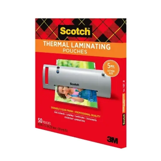 Scotch Letter Size Thermal Laminating Pouches 5 mil 11 1/2 x 9 50/Pack TP585450 image {7}