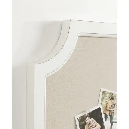 Kate and Laurel Hogan Framed Fabric Pinboard, 23.5x36, White image {7}