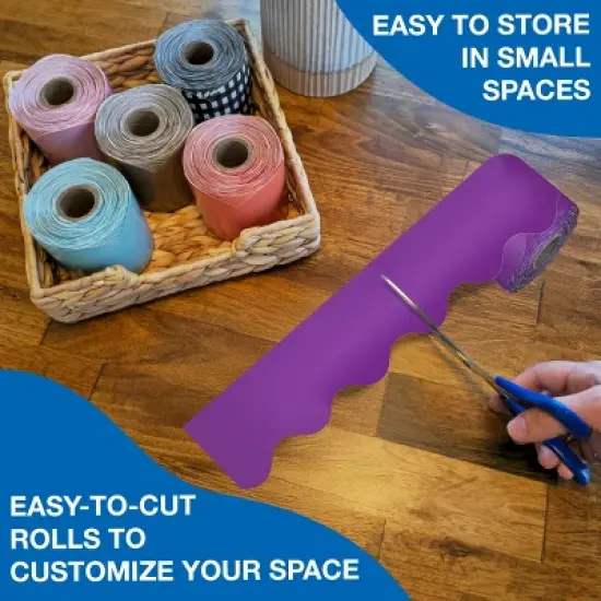 Carson Dellosa Education 65' Purple Rolled Scalloped Bulletin Board Borders (1 roll) image {4}