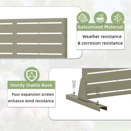 PexFix 72 in. x 35 in. Outdoor Privacy Rectangle Screen Galvanized Steel Panel Divider in Green image {4}
