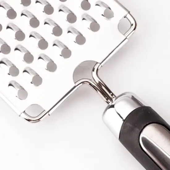 Unique Bargains Home Plastic Handle Vegetable Cheese Grater Zester Kitchen Slicers Silver Tone 1 Pc image {6}