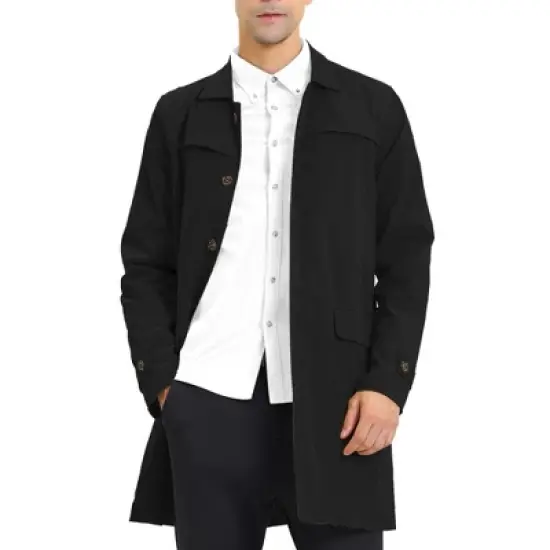 Lars Amadeus Men's Lightweight Single Breasted Slim Fit Jacket Overcoat image {8}